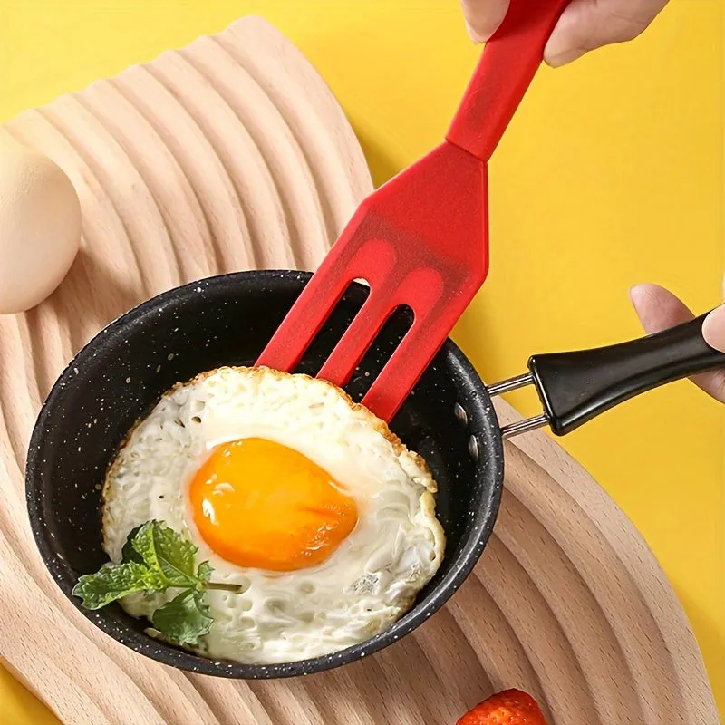 1pc Silicone Spatula, Non-stick Baking Spatula, Heat Resistant Baking Spatula, Mini Slotted Serve Turner For Flip Egg, Kitchen Tools, Kitchen Gadgets, Cheap Items