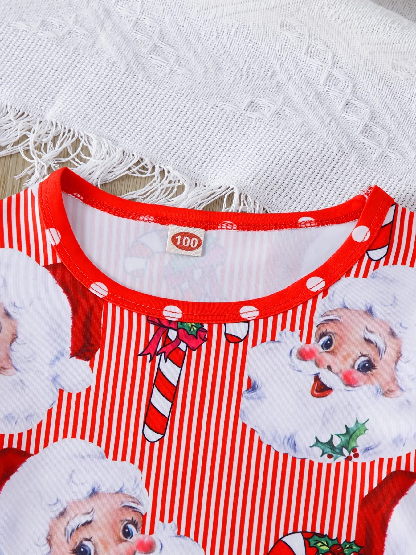 2pcs Toddler Girls Christmas Outfits Santa Claus Graphic Sets Pullover   Flare Pants Gift for Girl's Outdoor Wear