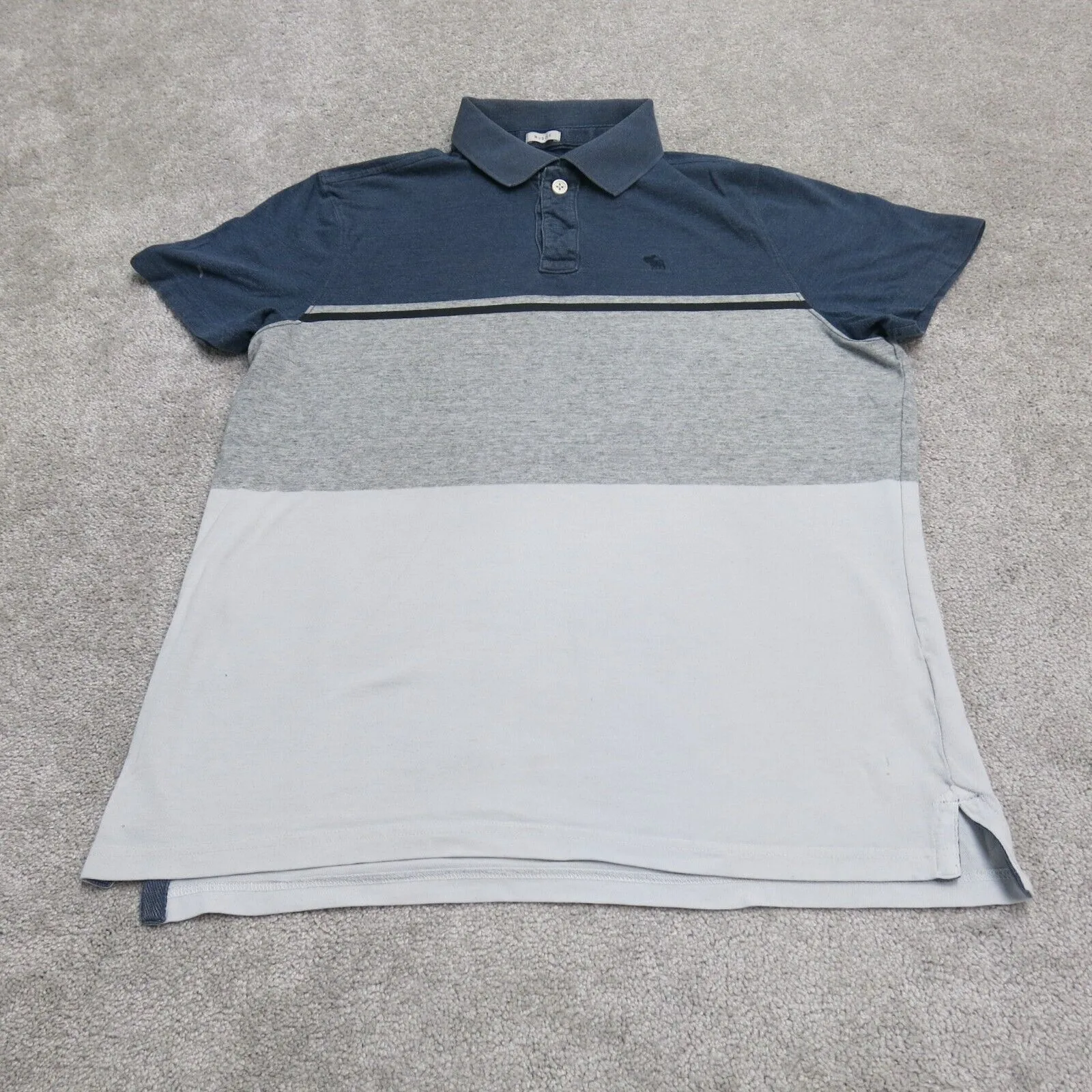 Abercrombie & Fitch Mens Polo Shirt Short Sleeves High Low Gray Blue Size XXL