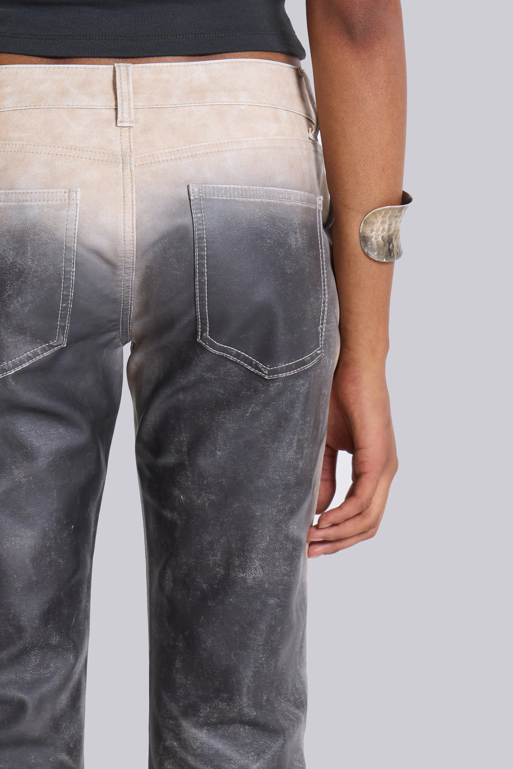 Airbrush Faux Leather Trousers