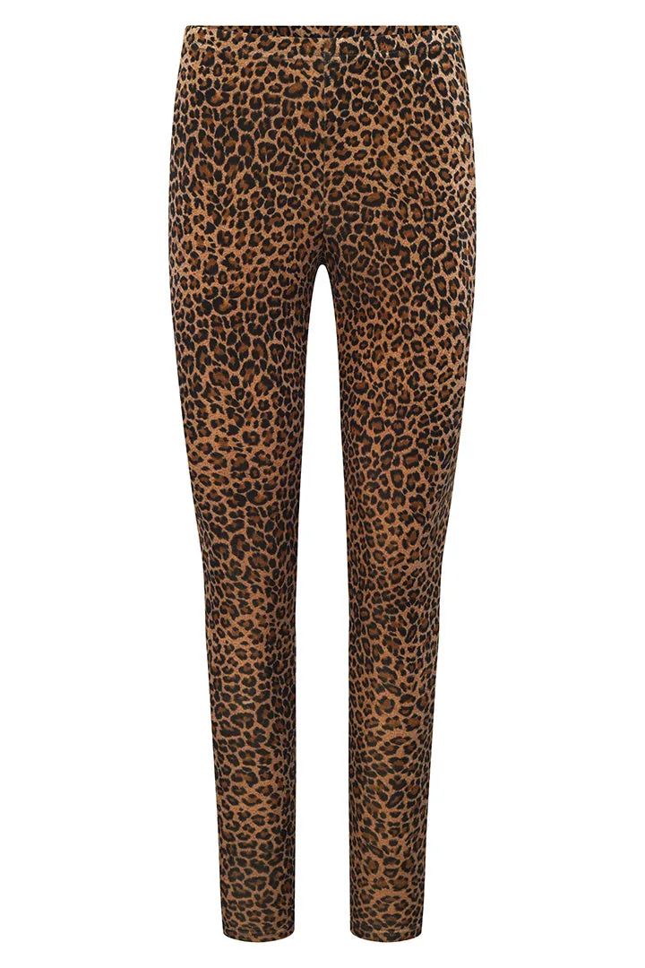 Angela Velour Leggings - Leopard