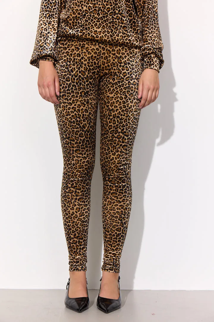 Angela Velour Leggings - Leopard