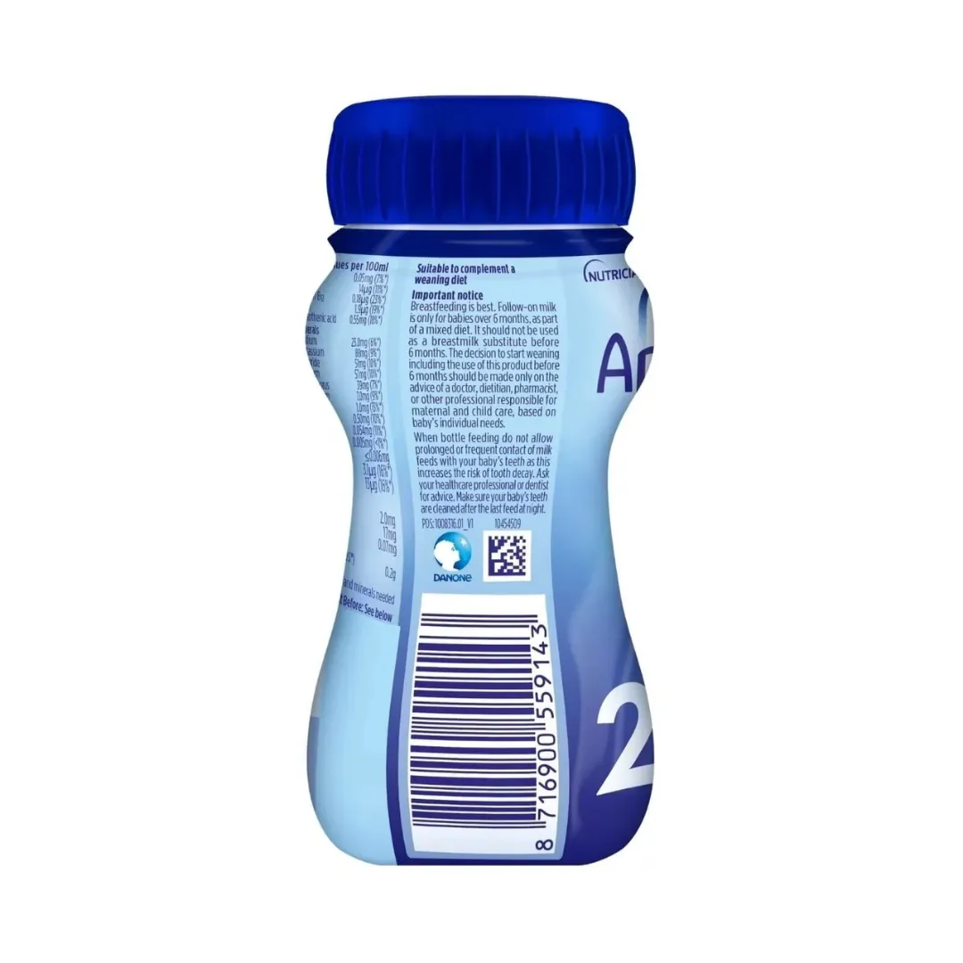 Aptamil 2 Follow On Baby Milk Ready to Use Liquid Formula 200ml  (T)