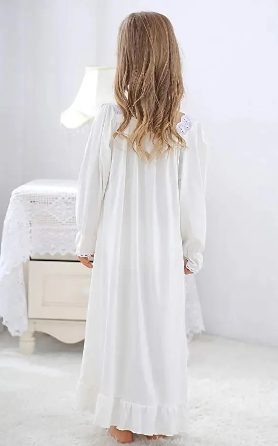 Baby Girl Clothes Princess Nightgown Long Sleeve Sleep Shirts Nightshirts Pajamas Christmas Dress Sleepwear kids for 3-12 Years