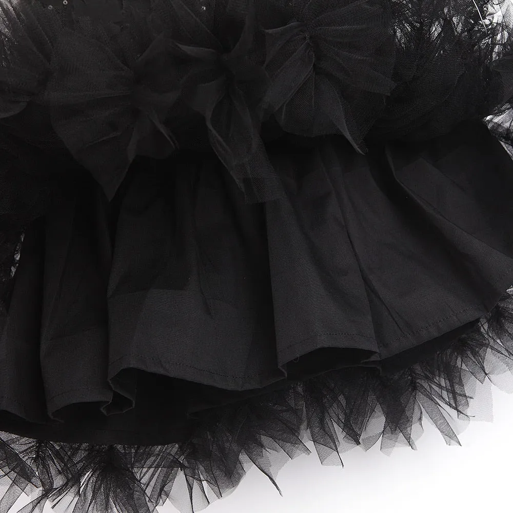 Black Sequin Tutu Dress