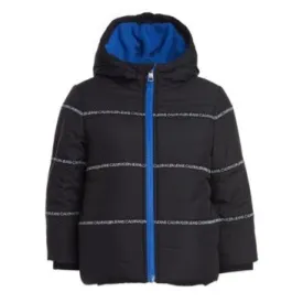 Calvin Klein Toddler Boys Hooded Logo-Tape Bubble Jacket,2T