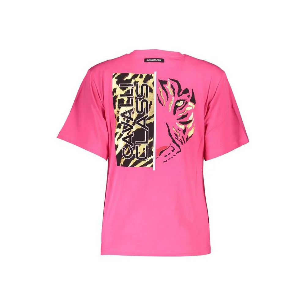 Cavalli Class Pink Cotton Women T-Shirt