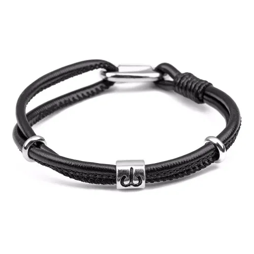 Classy Men Aries Zodiac Leather Bracelet