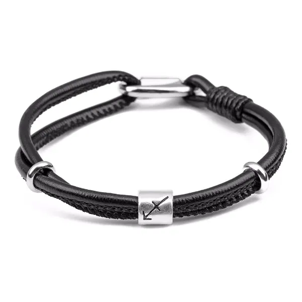 Classy Men Sagittarius Zodiac Leather Bracelet