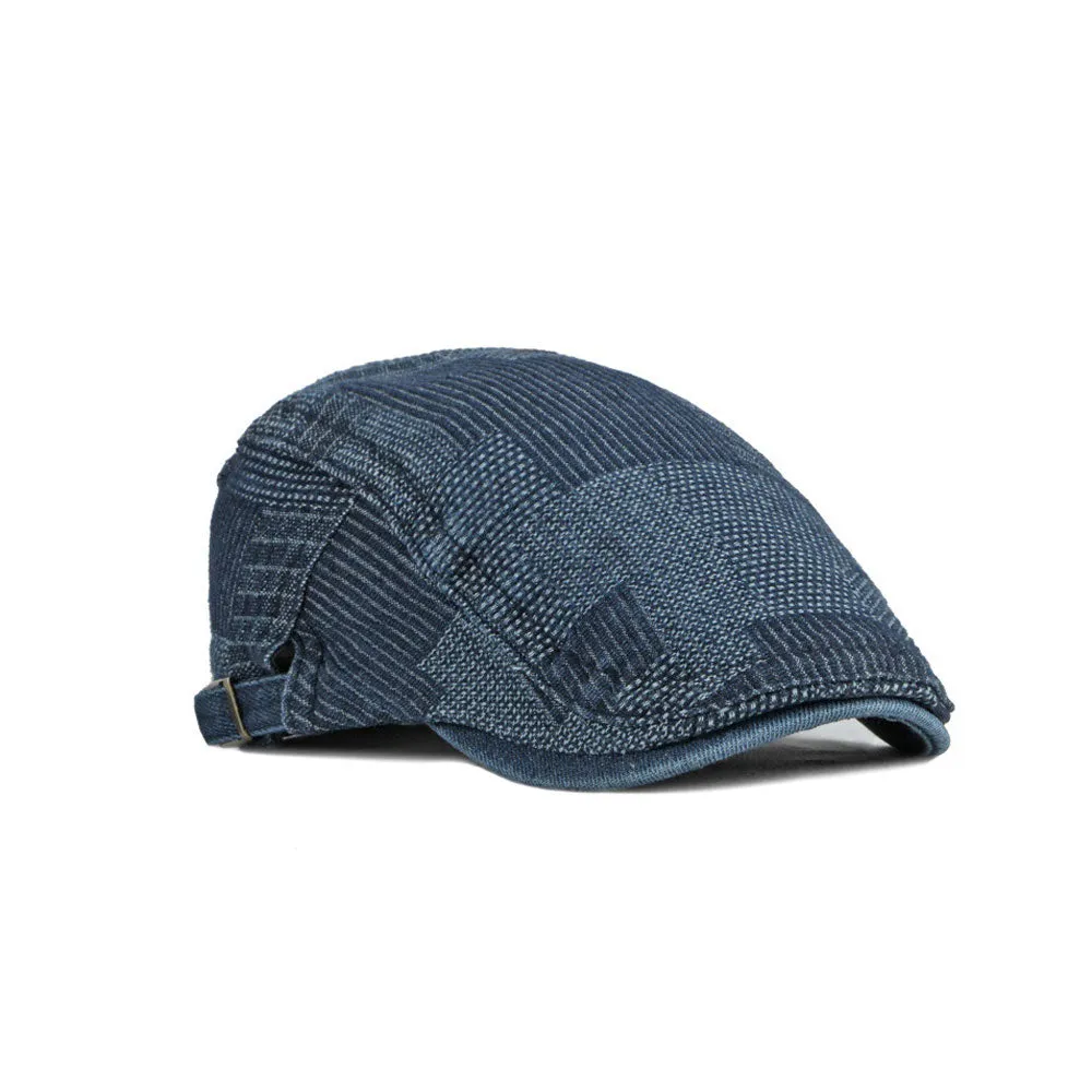 Cotton Denim Flat Cap Newsboy Ivy Irish Hats Jean Cabbie Driving Hat YZ30126