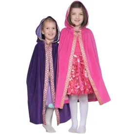 Cotton Velour Cape with Ribbon Trim