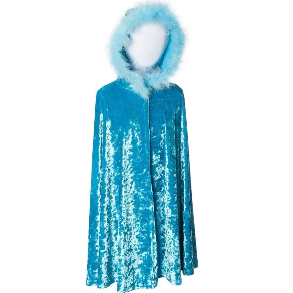 Crushed Velvet Cape with Boa