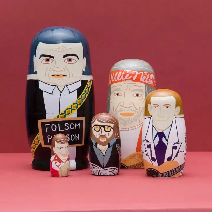 Decor - Wooden Nesting Dolls | Larney & Babs | Icon Series | Men of Country (pre-order)