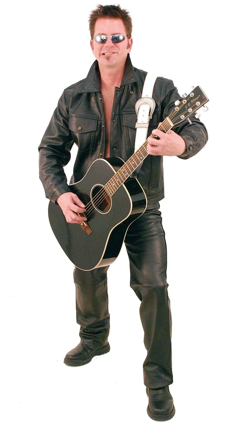 Denim Style Black Leather Jacket #M1411