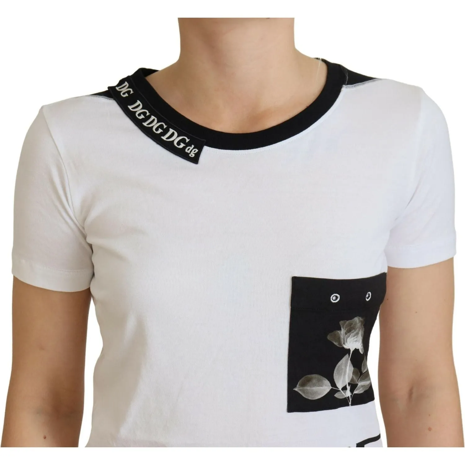 Dolce & Gabbana Chic Monochrome 'Here and Now' Cotton Tee