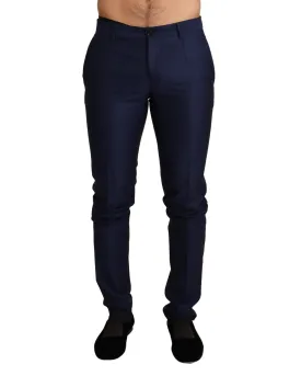 Dolce & Gabbana Classic Fit Wool Trousers - Blue