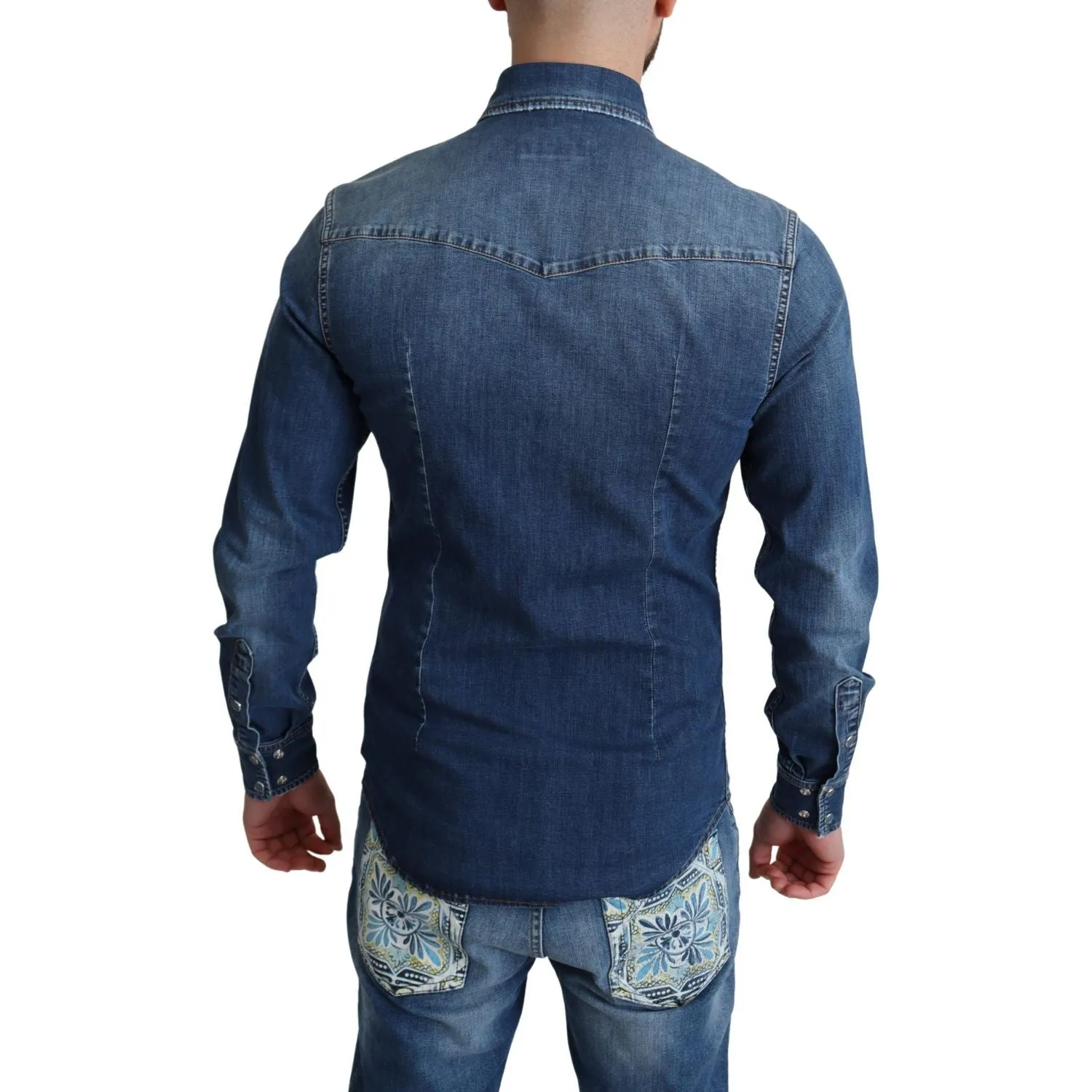 Dolce & Gabbana Elegant Denim Long Sleeve Casual Shirt