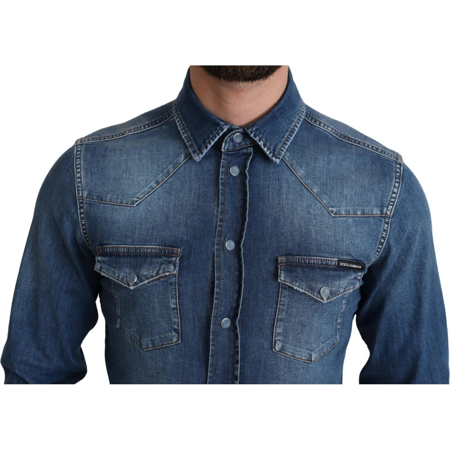 Dolce & Gabbana Elegant Denim Long Sleeve Casual Shirt