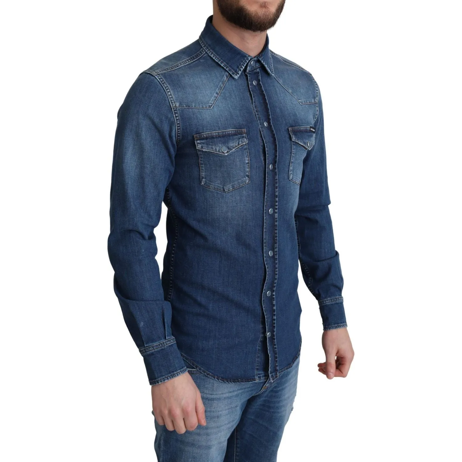 Dolce & Gabbana Elegant Denim Long Sleeve Casual Shirt