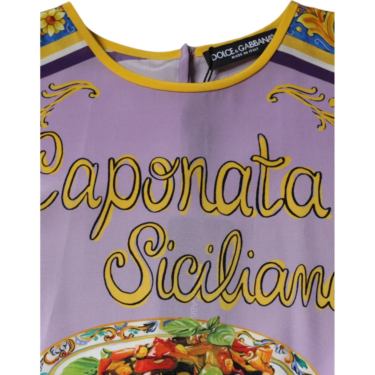 Dolce & Gabbana Purple Silk Caponata Siciliana Print Tank Top