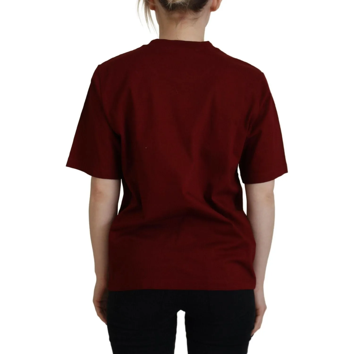 Dsquared² Maroon Logo Cotton Crewneck Short Sleeve Tee T-shirt