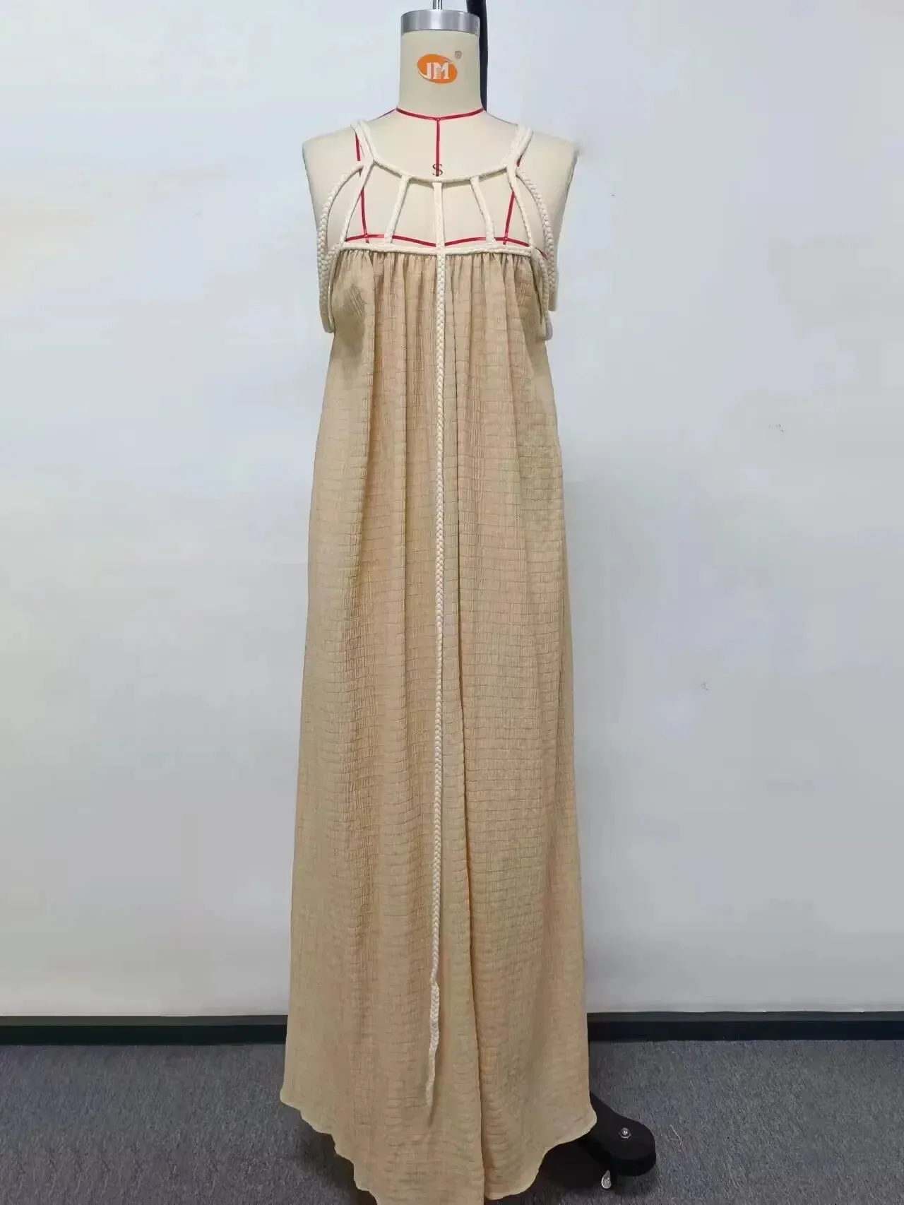 Elegant Off Shoulder Lace Up Backless Maxi Dress for Summer