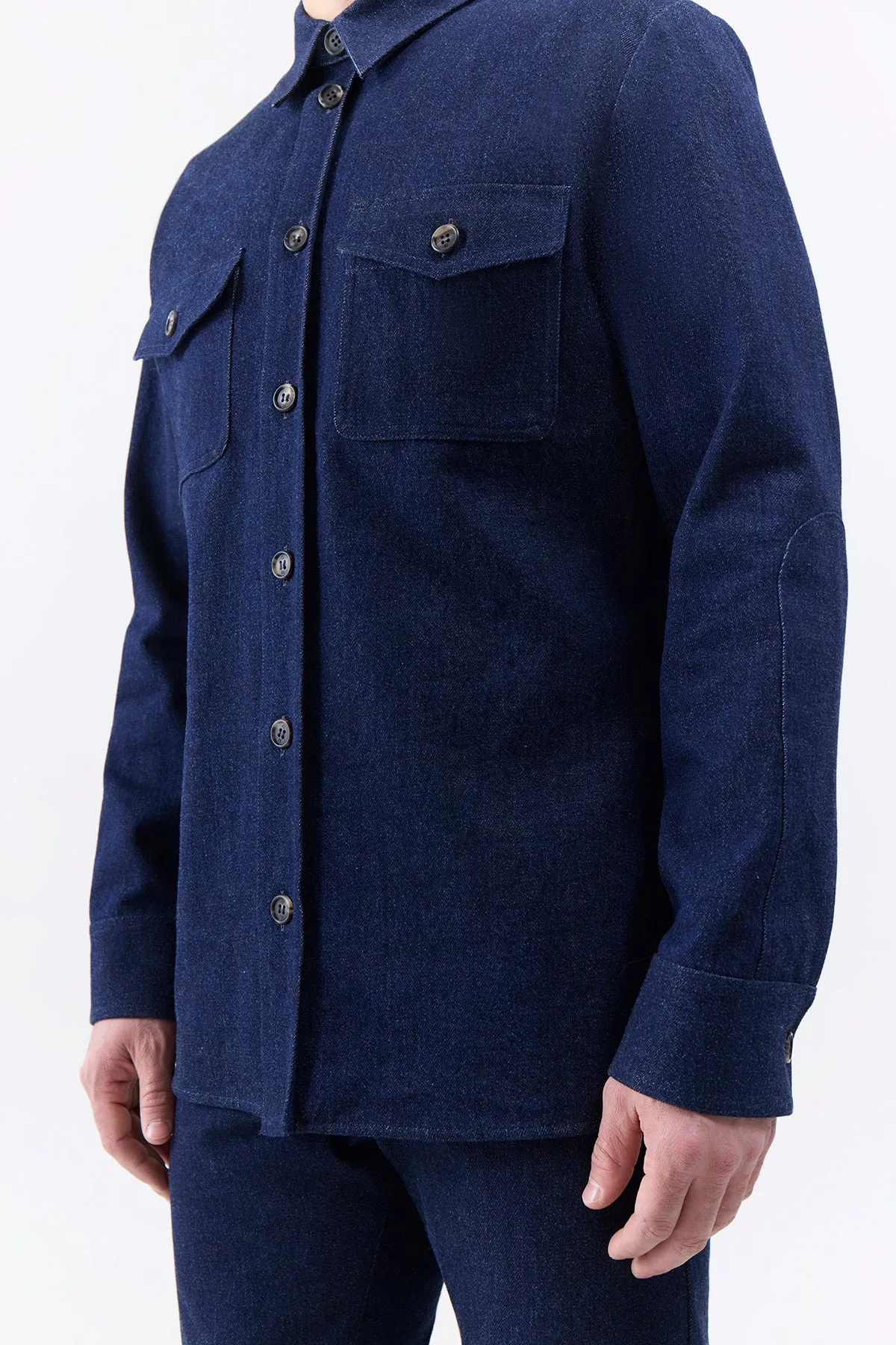 Everly Overshirt in Organic Raw Denim