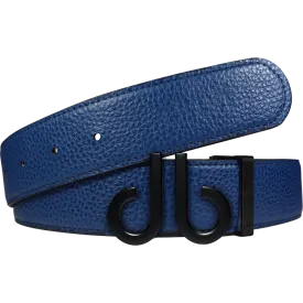 Full Grain Leather Belt in Blue with Matte black ‘db’ Icon Buckle