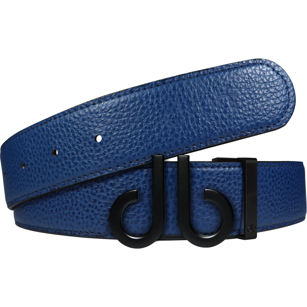 Full Grain Leather Belt in Blue with Matte black ‘db’ Icon Buckle