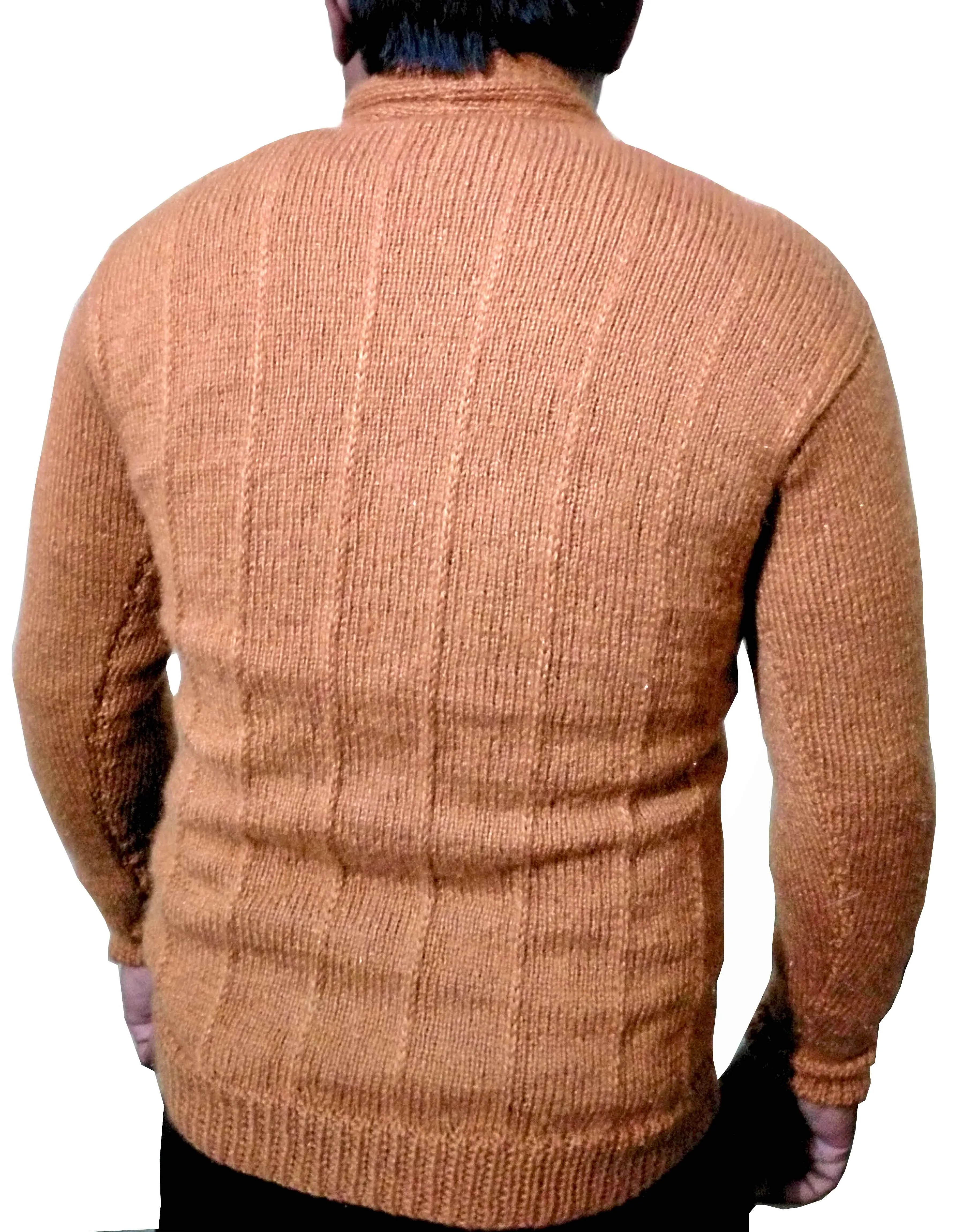 GraminArts Handmade woollen Men Sweater In Peru (Caramel) Color Solid Pullover