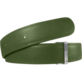 Green Full Grain Texture Leather Belt