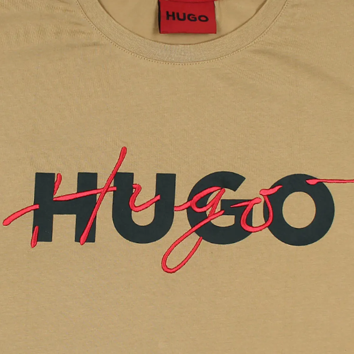 HU - Men 'Beige' Hugo Hybrid Logo T-Shirt HU868