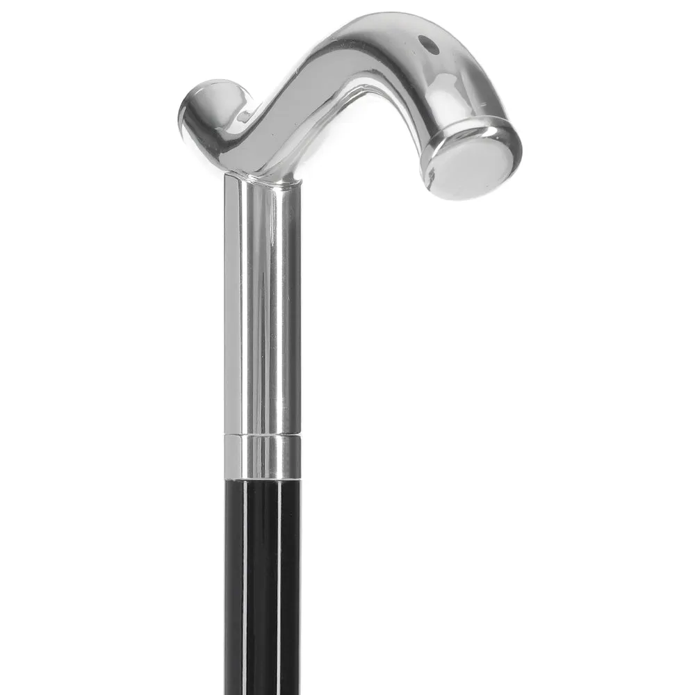 Italian Luxury: Fritz Handle with Opulent Curve, 925r Silver