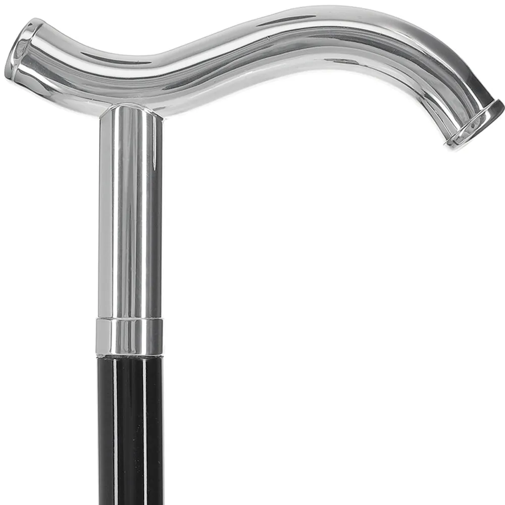 Italian Luxury: Fritz Handle with Opulent Curve, 925r Silver