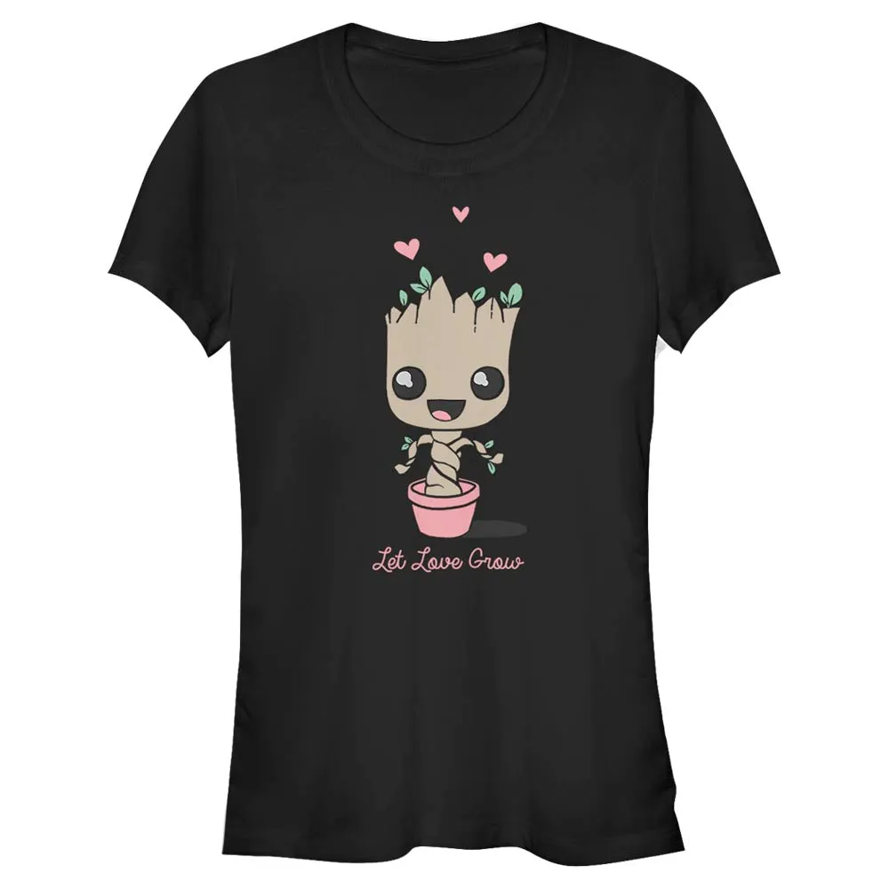 Junior's Marvel Guardians of the Galaxy Cute Groot T-Shirt - Ships from The US