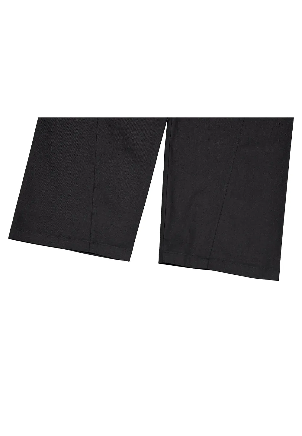 Layered side pocket cotton pants black