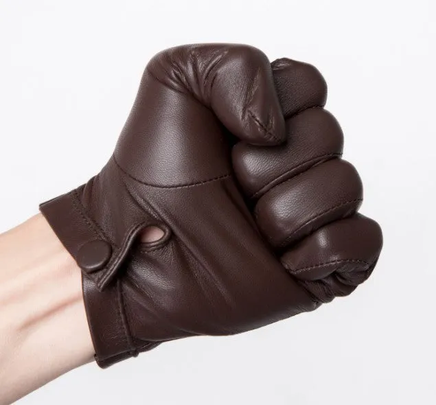 Leather Driving Gloves For Mens Goatskin Unlined Touchscreen Texting Leather Gloves