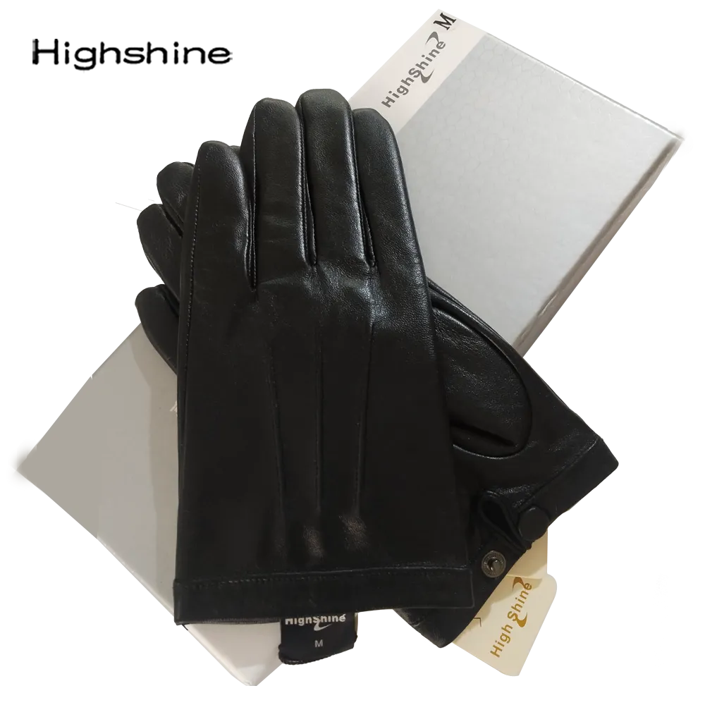 Leather Driving Gloves For Mens Goatskin Unlined Touchscreen Texting Leather Gloves