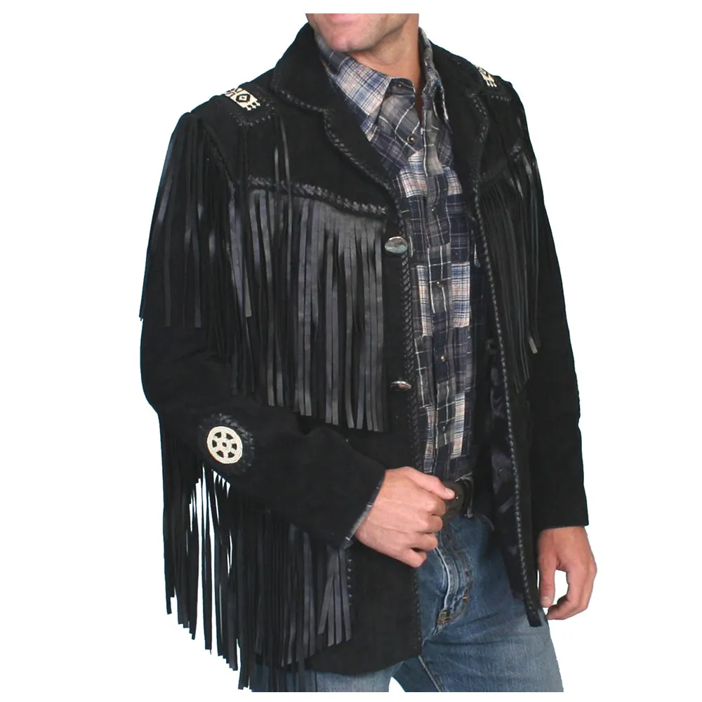 Men Western Cowboy Genuine Leather Jacket