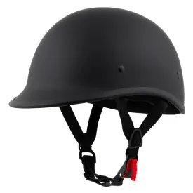 Milwaukee Helmets Polo Style Matte Black Motorcycle Half Face Helmet for Men and Women DOT Approved MPH9750DOT