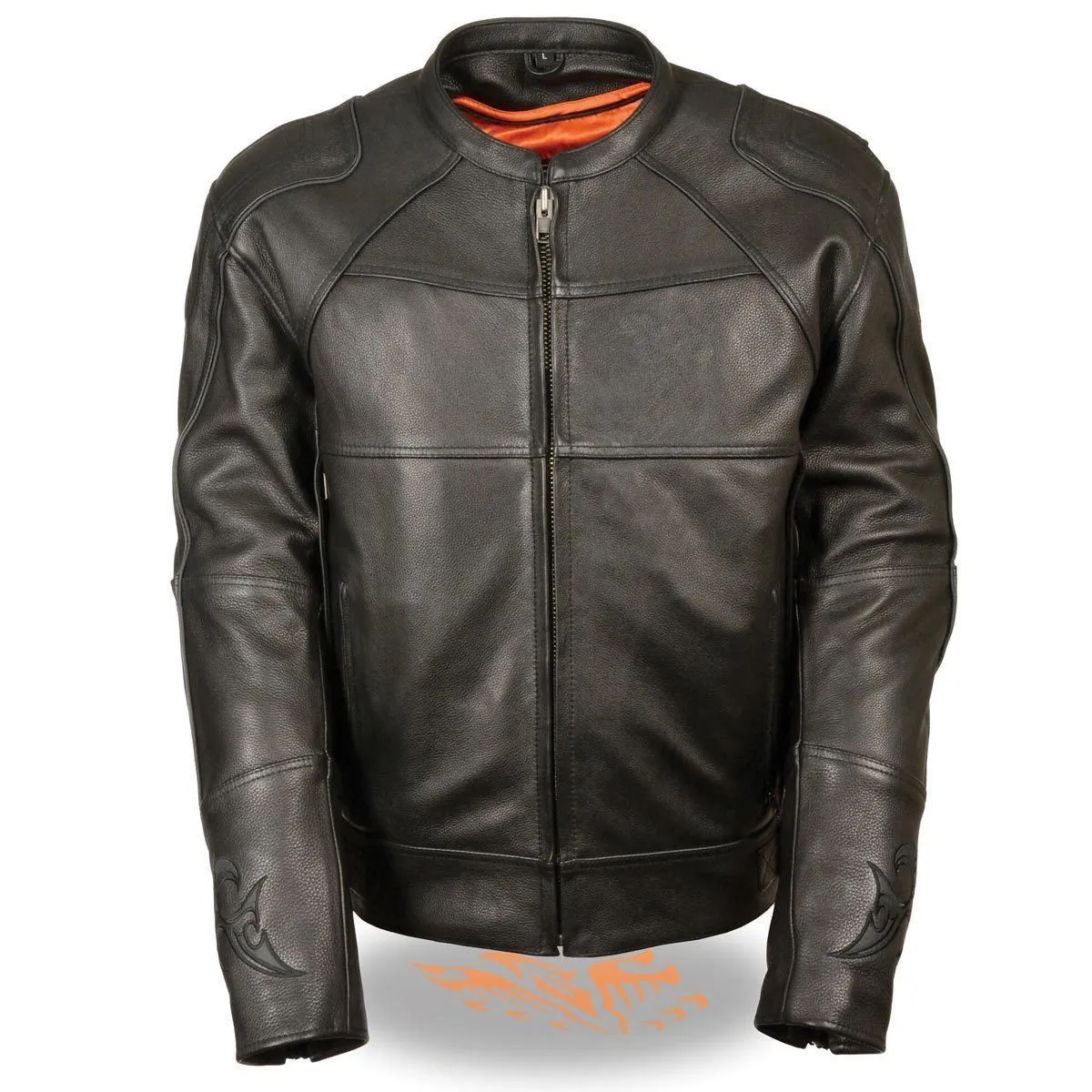 Milwaukee Leather MLM1510 Men's Black Leather Scooter Jacket with