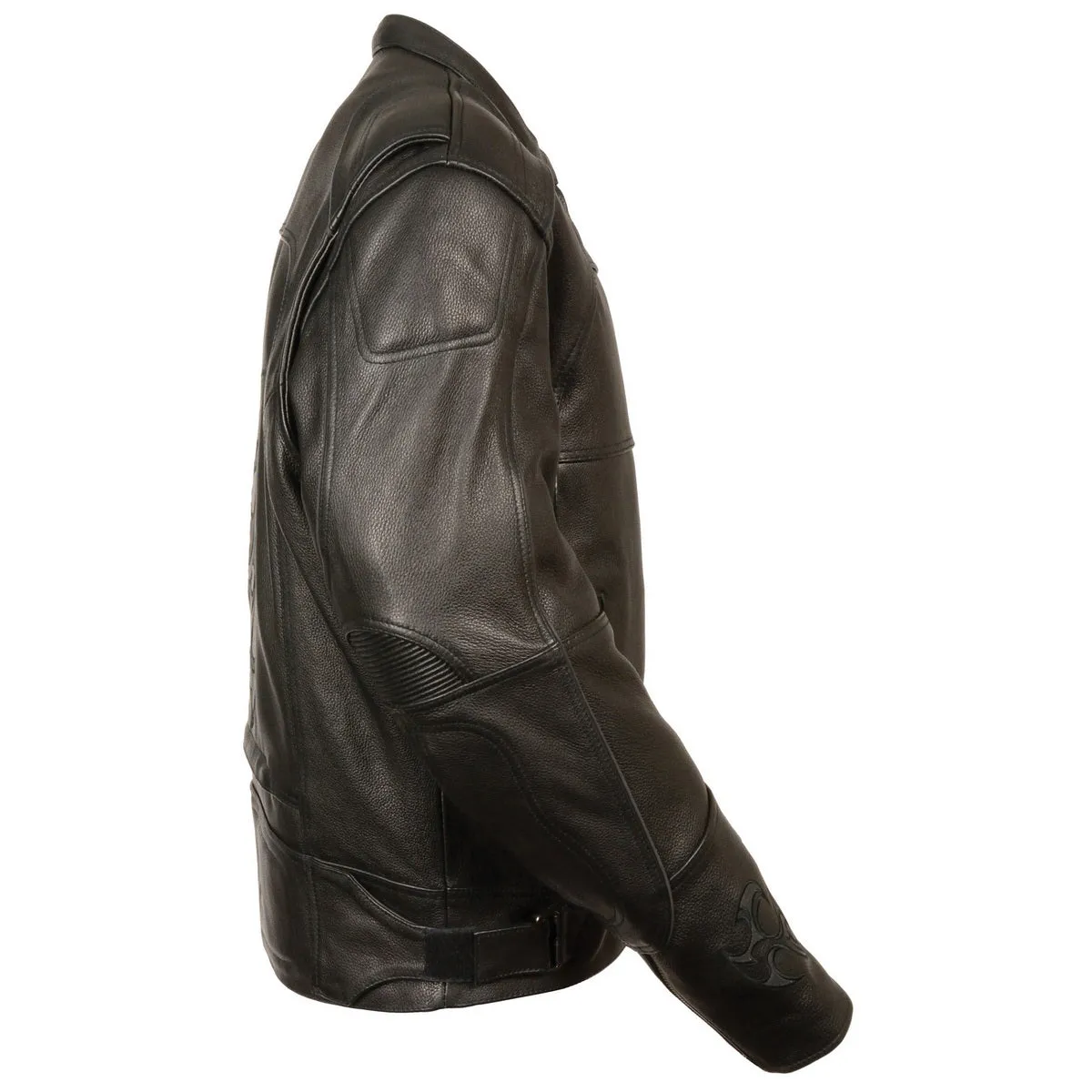 Milwaukee Leather MLM1510 Men's Black Leather Scooter Jacket with