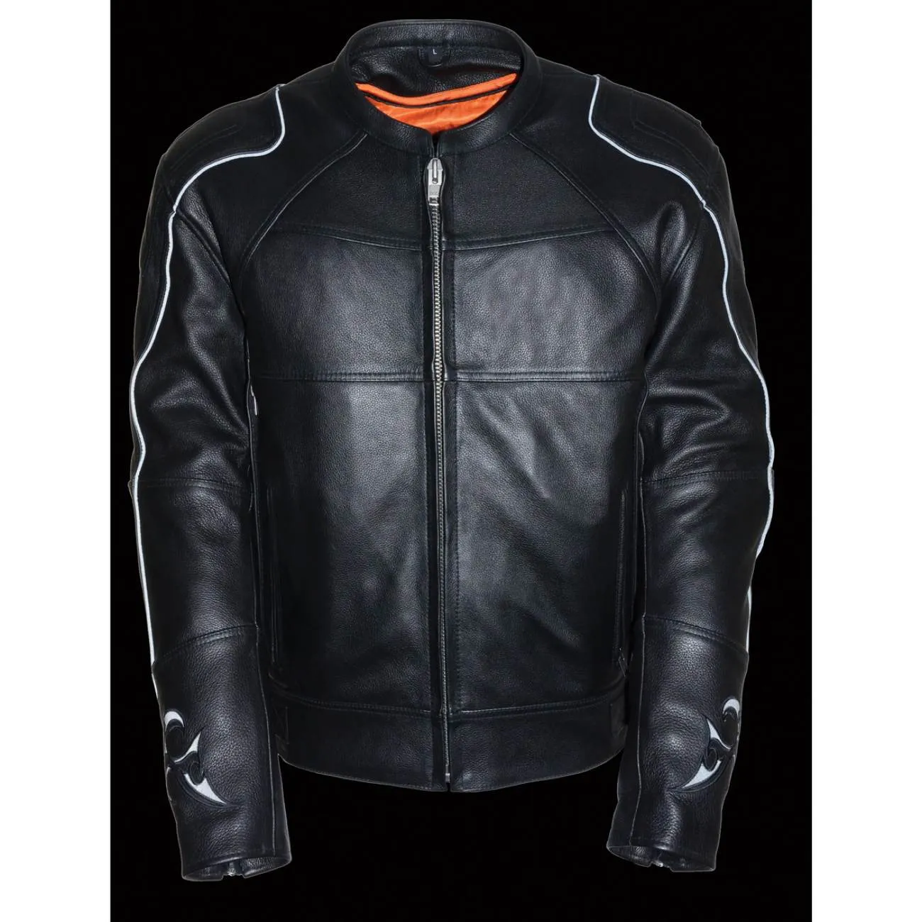 Milwaukee Leather MLM1510 Men's Black Leather Scooter Jacket with