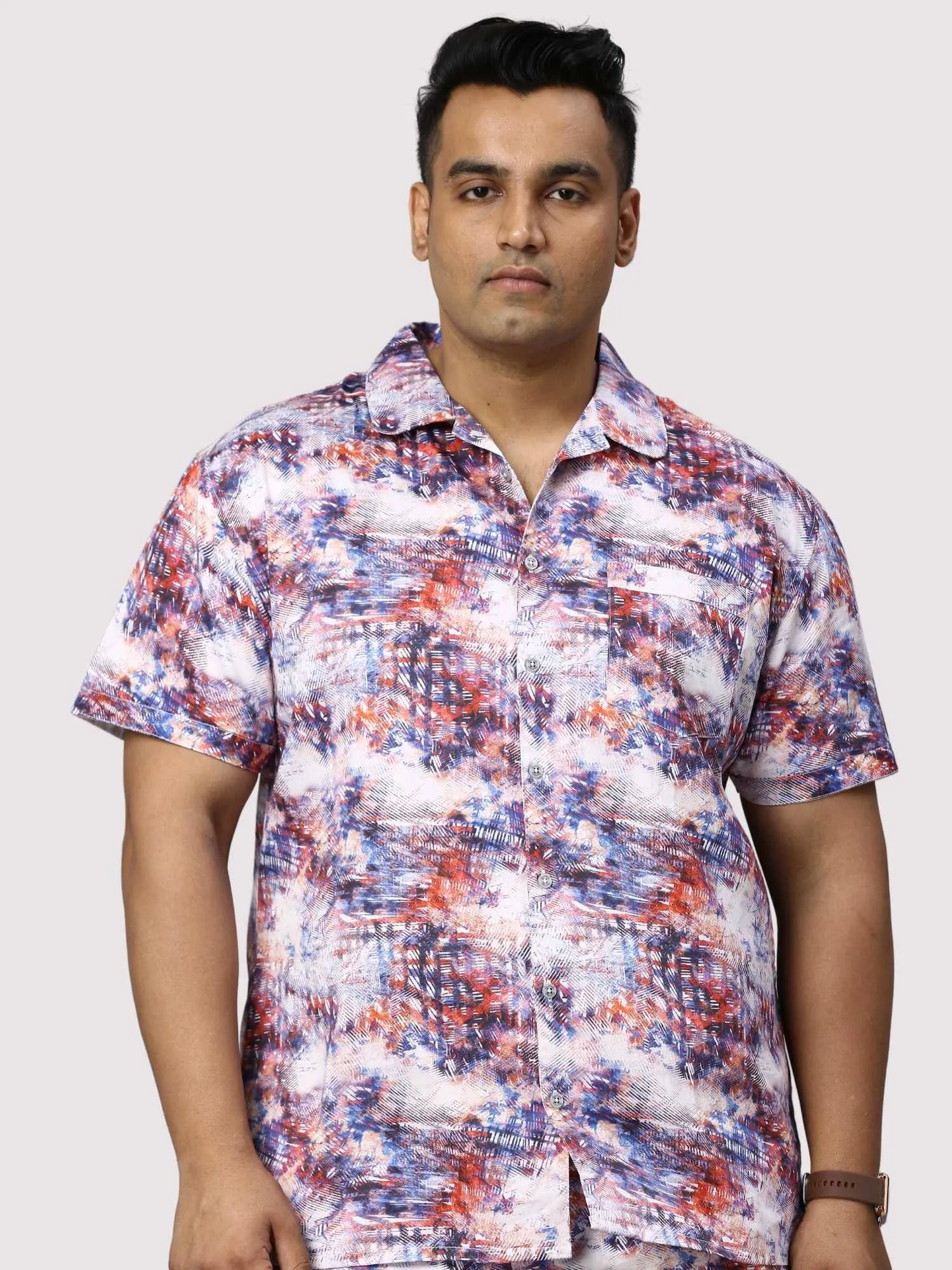 Monsoon Hue Digital Printed Half Co-Ords  Men's Plus Size