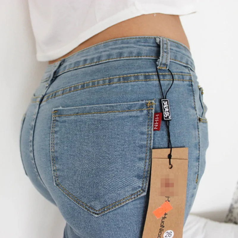 NEW fashion brand women skinny pencil jeans denim elastic pants washing color good quality woman casual jean pants