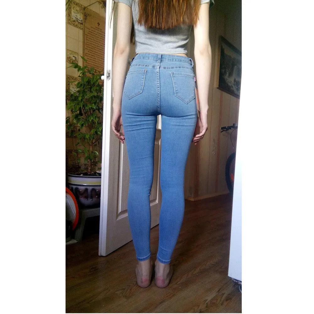 NEW fashion brand women skinny pencil jeans denim elastic pants washing color good quality woman casual jean pants