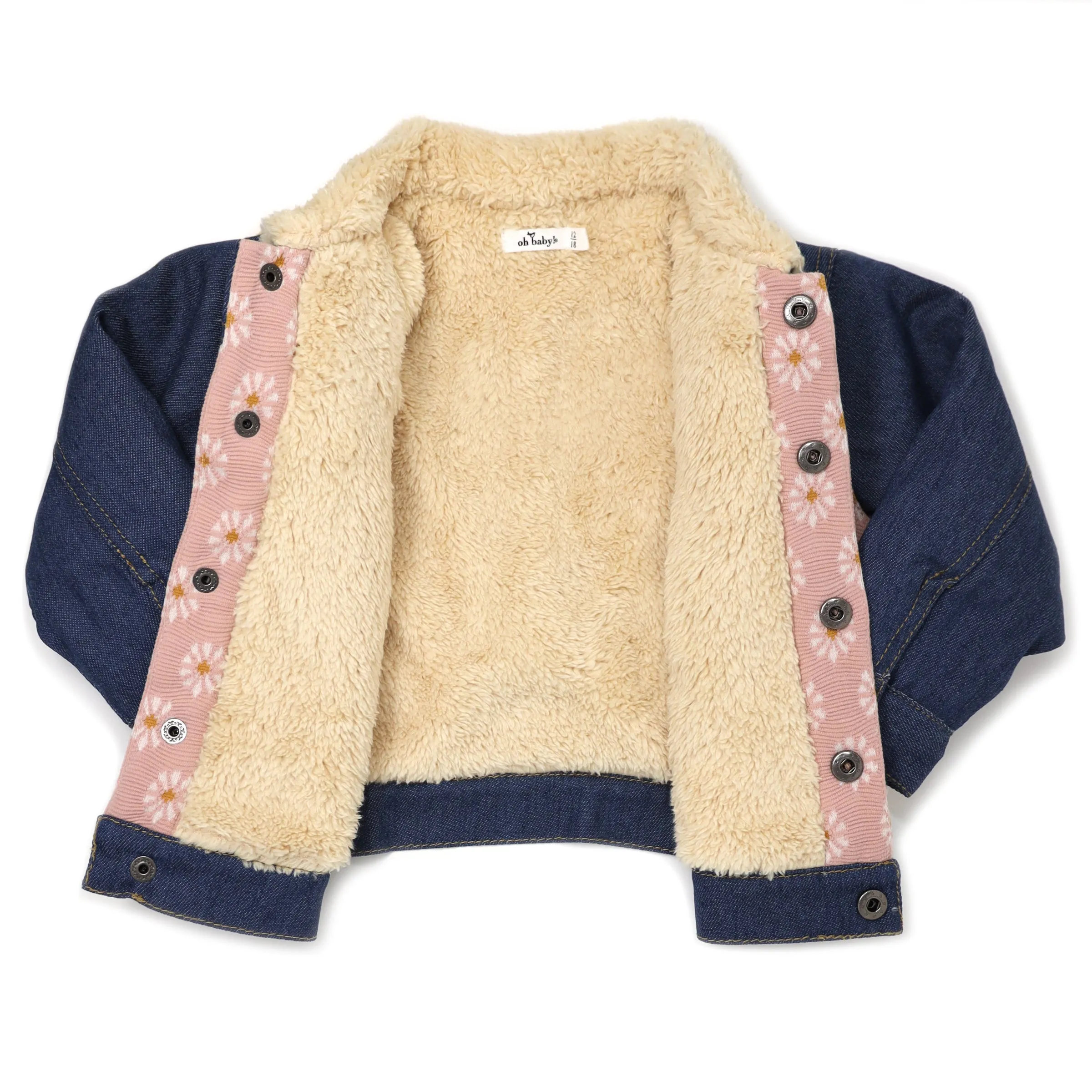 oh baby! Quilted Sunrise Denim Jacket with Snowdrift Lining - Multi Color