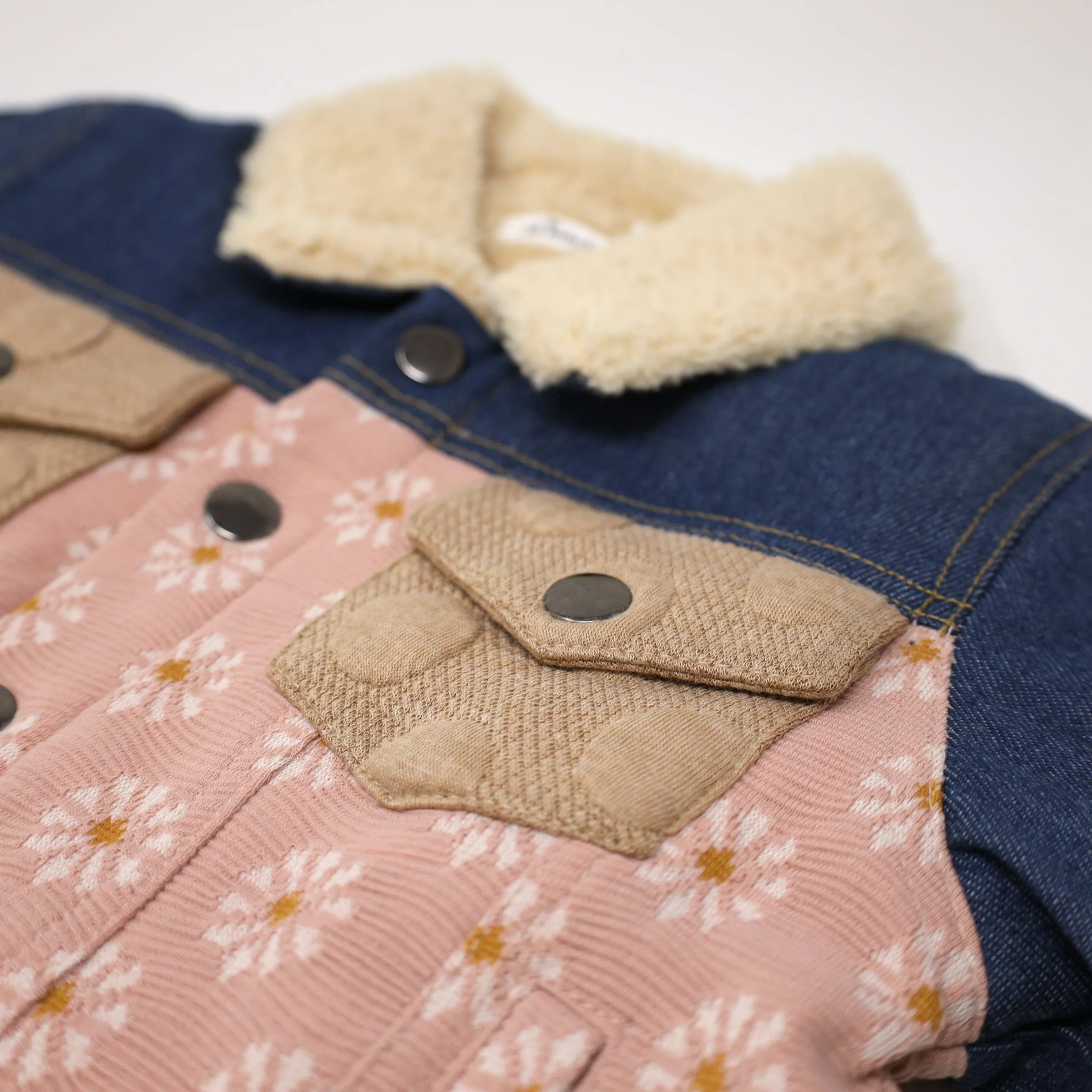 oh baby! Quilted Sunrise Denim Jacket with Snowdrift Lining - Multi Color