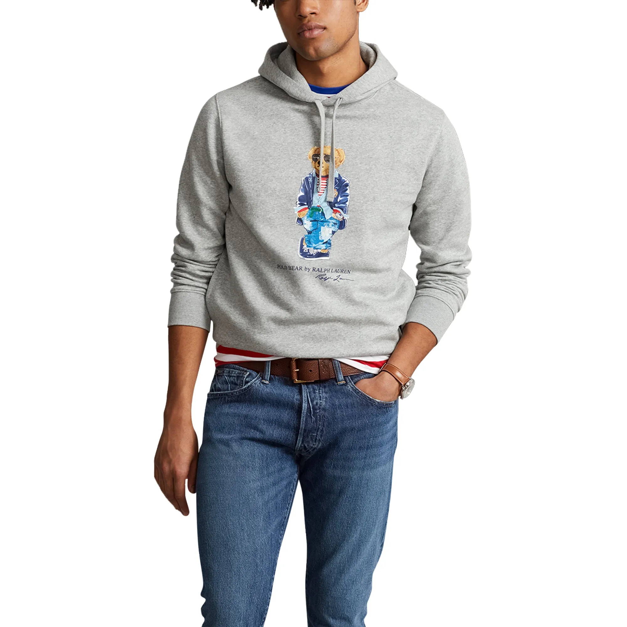 Polo Ralph Lauren Long-Sleeve Men's Heather Novelty Regatta Bear Hoodie Fleece 710853309026