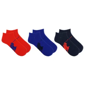 Polo Ralph Lauren Men's  3-Pack  Big Polo Player No Show Ped Sock